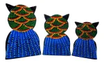 Decoración Buhos En Madera Set X 3 - Imagen 2