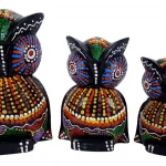 Decoración Buhos En Madera Set X 3