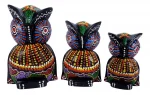 Decoración Buhos En Madera Set X 3